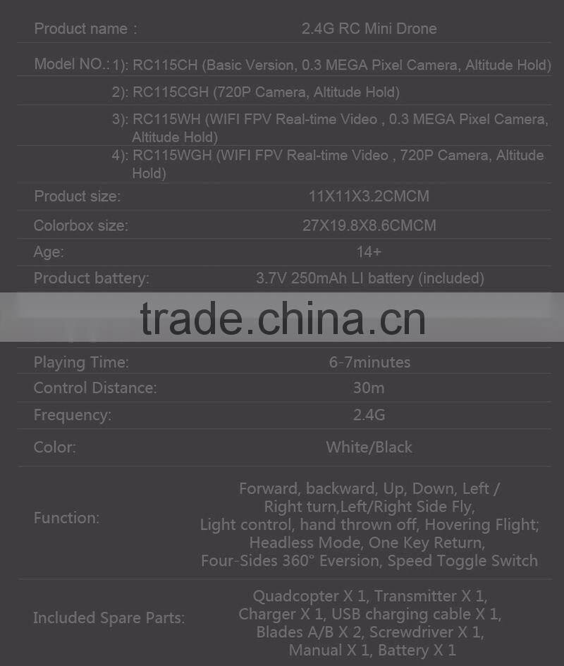 2.4G RC Mini Drone White & Black