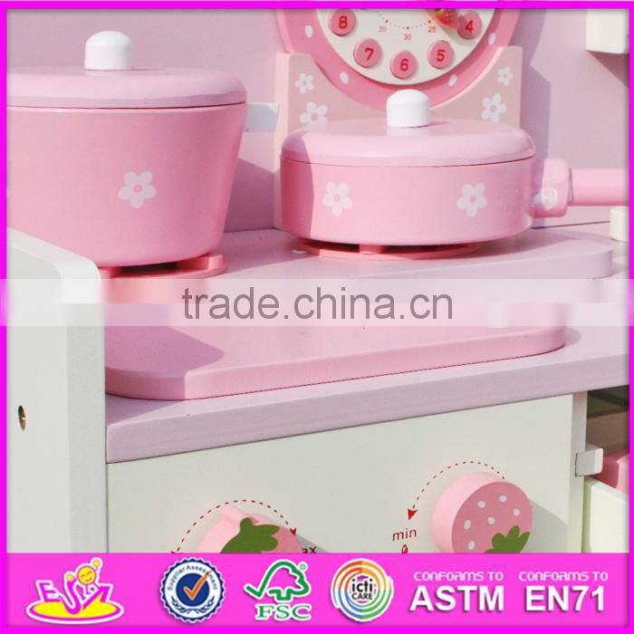 2016 new design preschool home play wooden strawberry kitchen set for toddlers W10C148