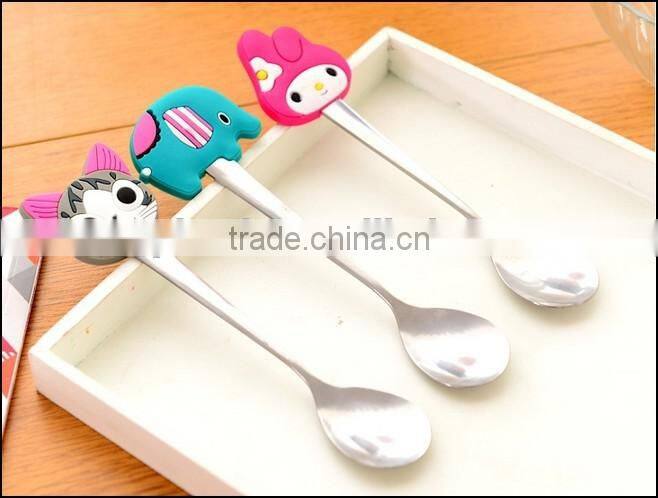 2015 hot sell cartoon food grade plastic stainless steel spoons supplier in China,food grade plastic stainless steel spoons