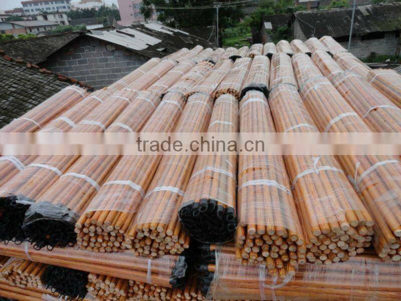 PVC coated wooden floor mop stick