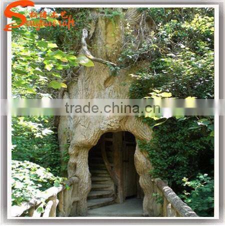high quality artificial fiberglass banyan tree house ficus tree with house