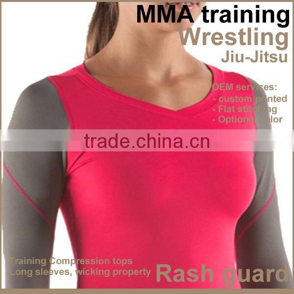 Technical top polyester Rashguard women's compression top