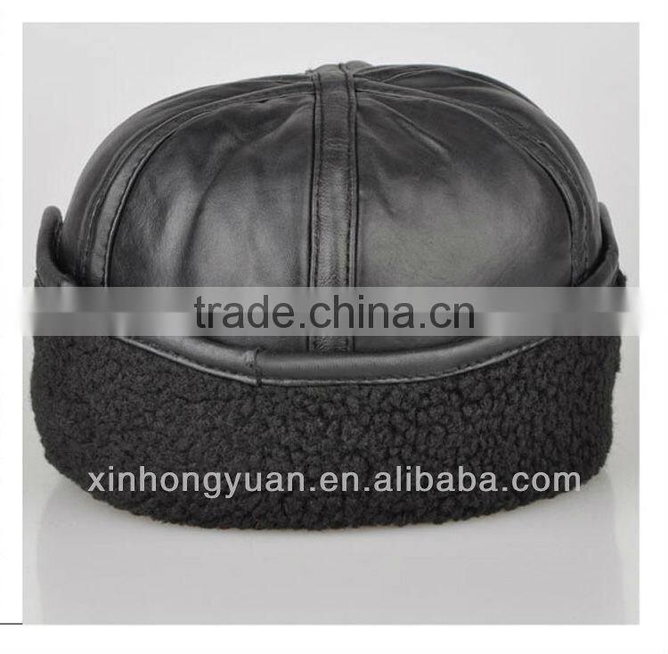 custom winter leather hats with earflaps for men