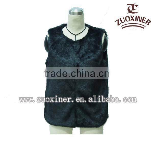 2017 newest style cheap fur vests femme