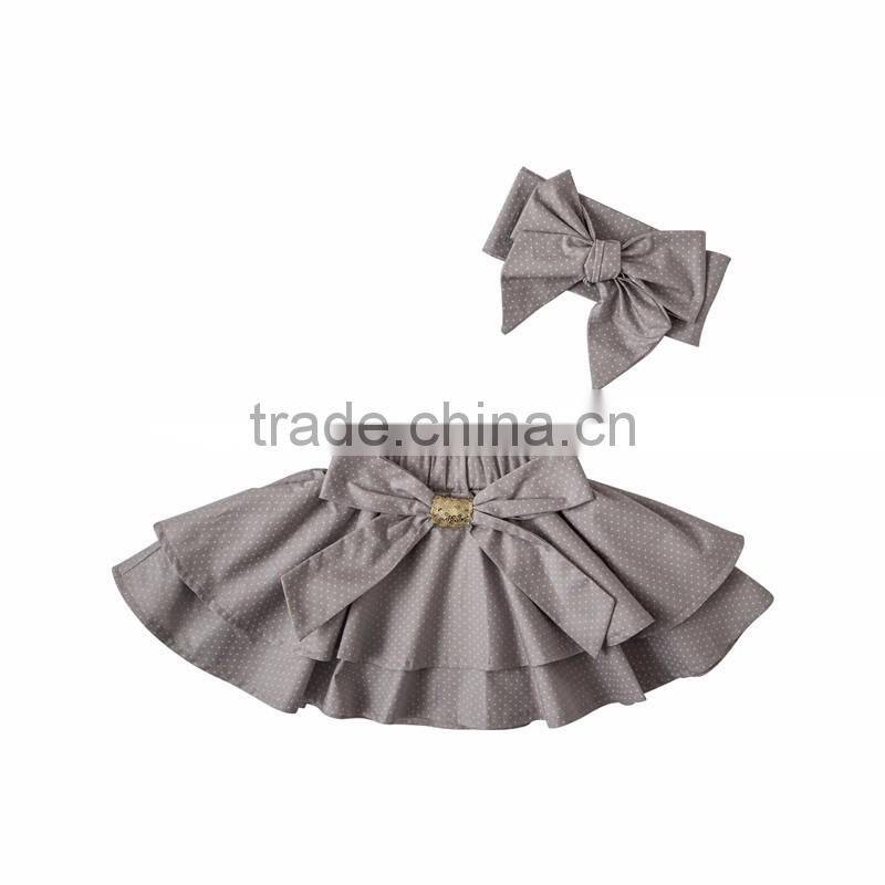 Summer hot sale cute baby mini skirt with matching headband