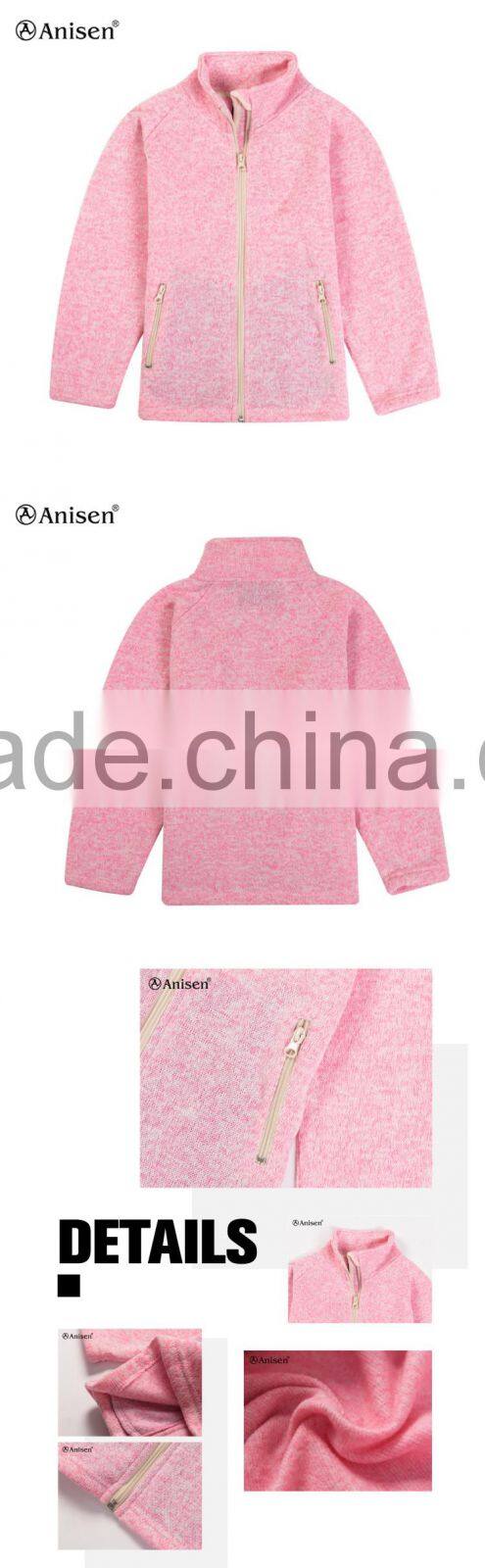 wholesale custom women pink sweater fleece ladies jacket