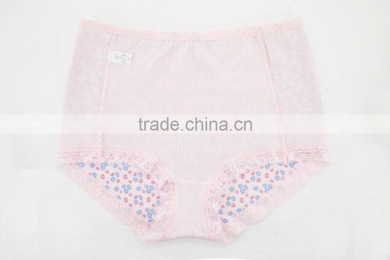 Printing Best Quality 95% Cotton 5% Spandex with Lace Custom Sexy Fancy Woman Underwear