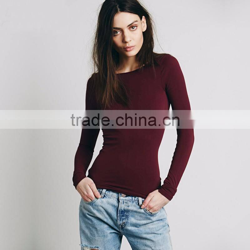 best sell latest fashion long top design new model sexy women t shirt