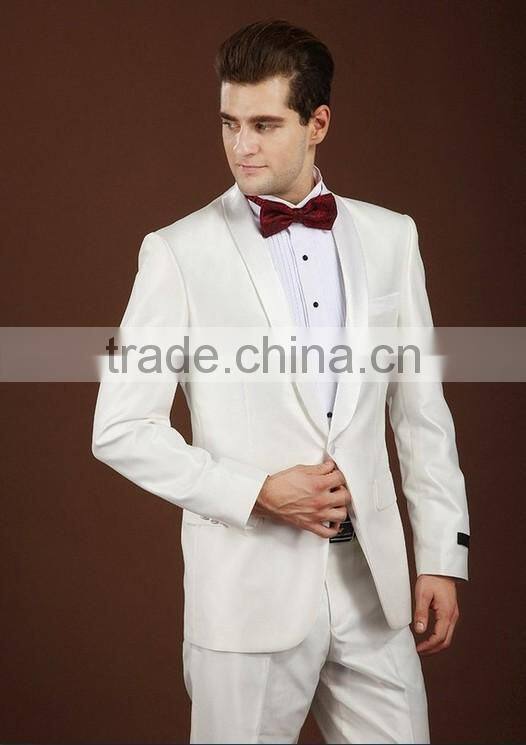 new wedding design white coat pant men suit
