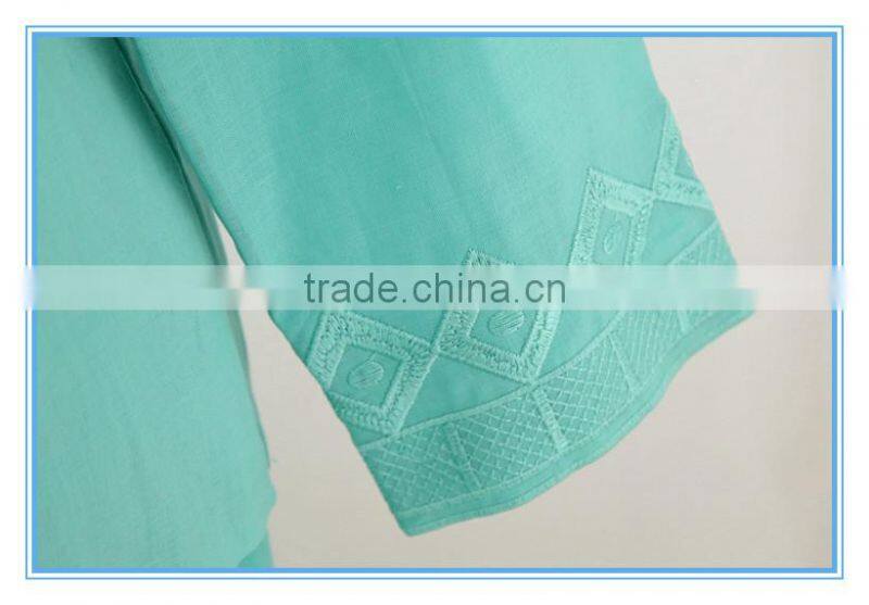 Ramie Linen Embroidery 3pcs Sets Western Boutique Style Ladies Church Suit