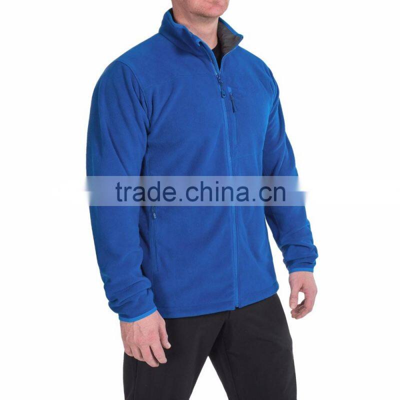 Wholesale custom men 100% polyester plain polar fleece jacket