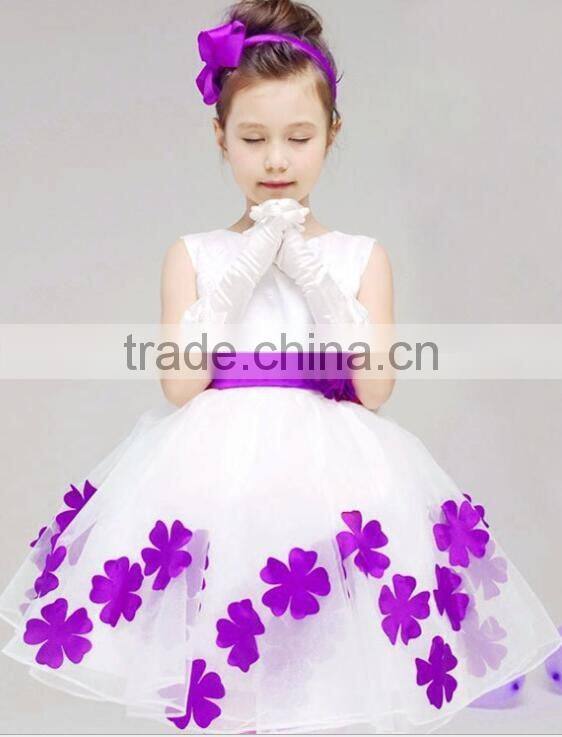 Fashion Fluffy baby girl princess tulle party dress with petal wedding dress