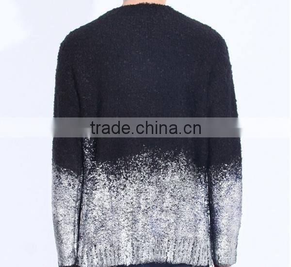 men's fashion pullover gold and silver foil print sweater clothing