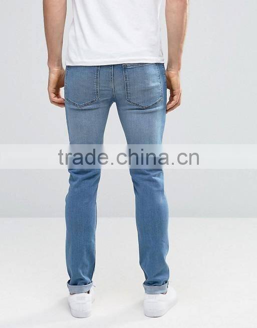 men's Stretch Pencil Pants Casual Slim Skinny Jeans Trouser