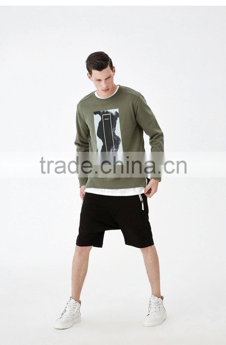 Printing High Quality Custom 100 cotton sweatshirts wholesale Crew Neck french terry sweatshirt