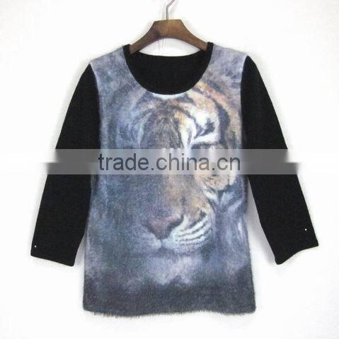 tiger print fashion design men sweater