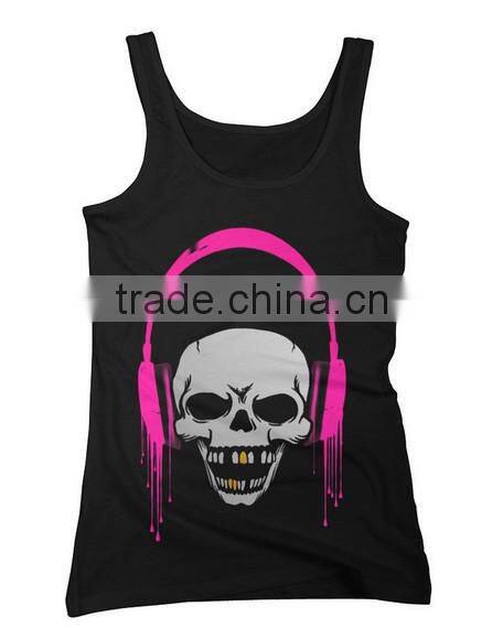 Alibaba china custom printing 100 cotton stringer tank top women