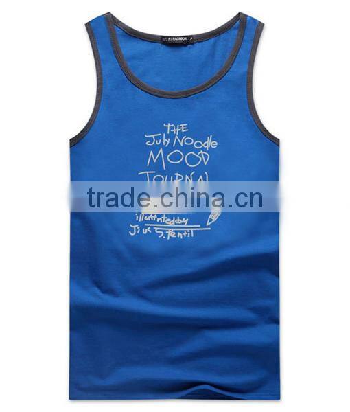 2017 New Fashion Design OEM Customized 3D Print Your Own Brand LogoSportswear 95%Cotton 5%Spandex Plain Gym Stringer Men Singlet