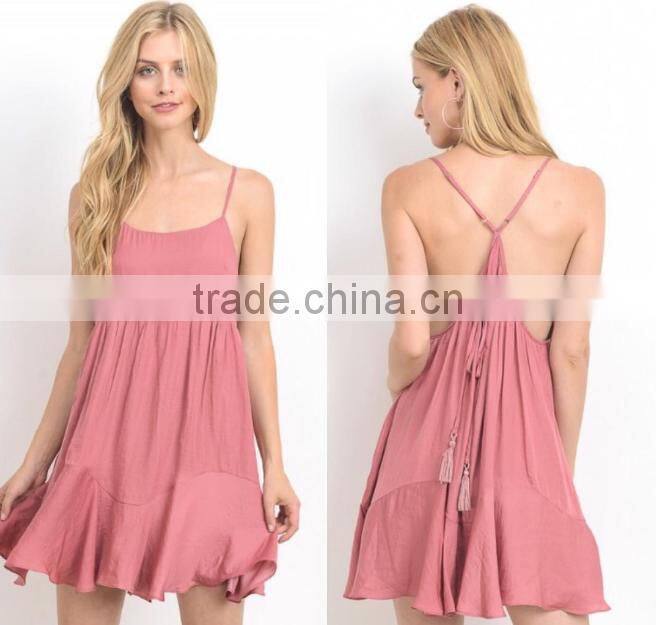 woman summer beach dresses spaghetti strap casual dress high quality lady dress color size customized