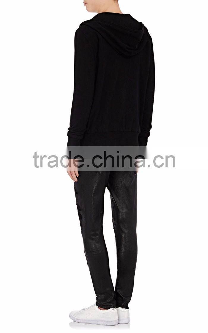 Double-Faced Cotton Zip-Front Hoodie