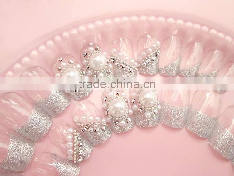 Fashionable Designed Finished Pearl Manicure Nail Tips
