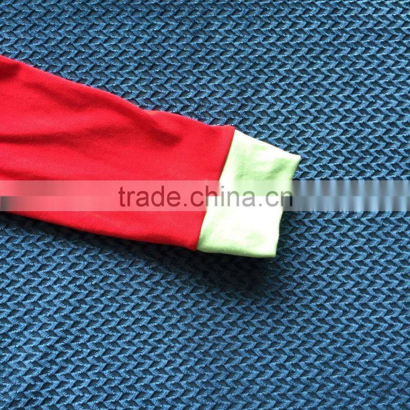 2015 ney style baby christmas pajamas red top and chevron pants YW-184