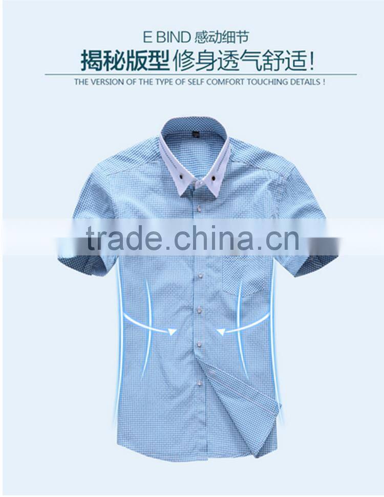 men short sleeve plaid boys casual cotton Hawaiian young fashionable elongated t shirt for men