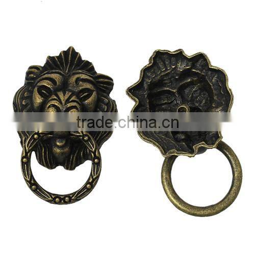 Antique Bronze Lion Jewelry Wooden Box Pull Handle Knobs Dresser Drawer For Cabinet Door