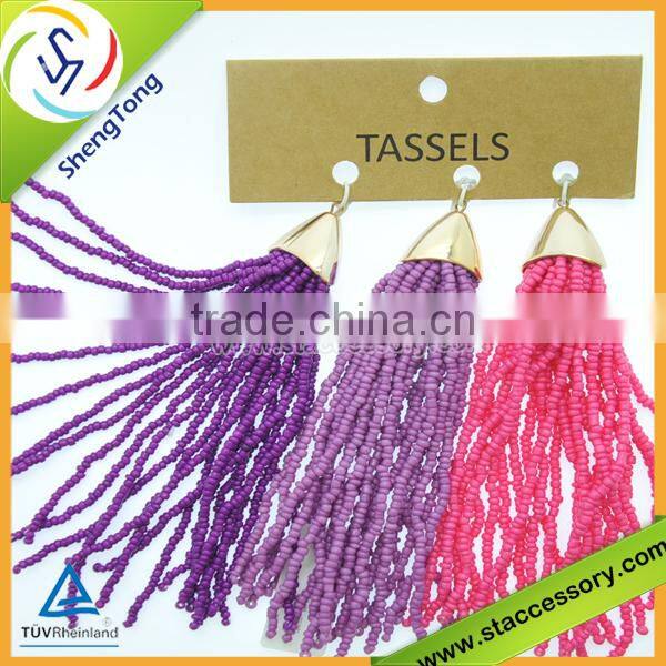 high quality wholesale beaded tassel/colorful beaded tassel