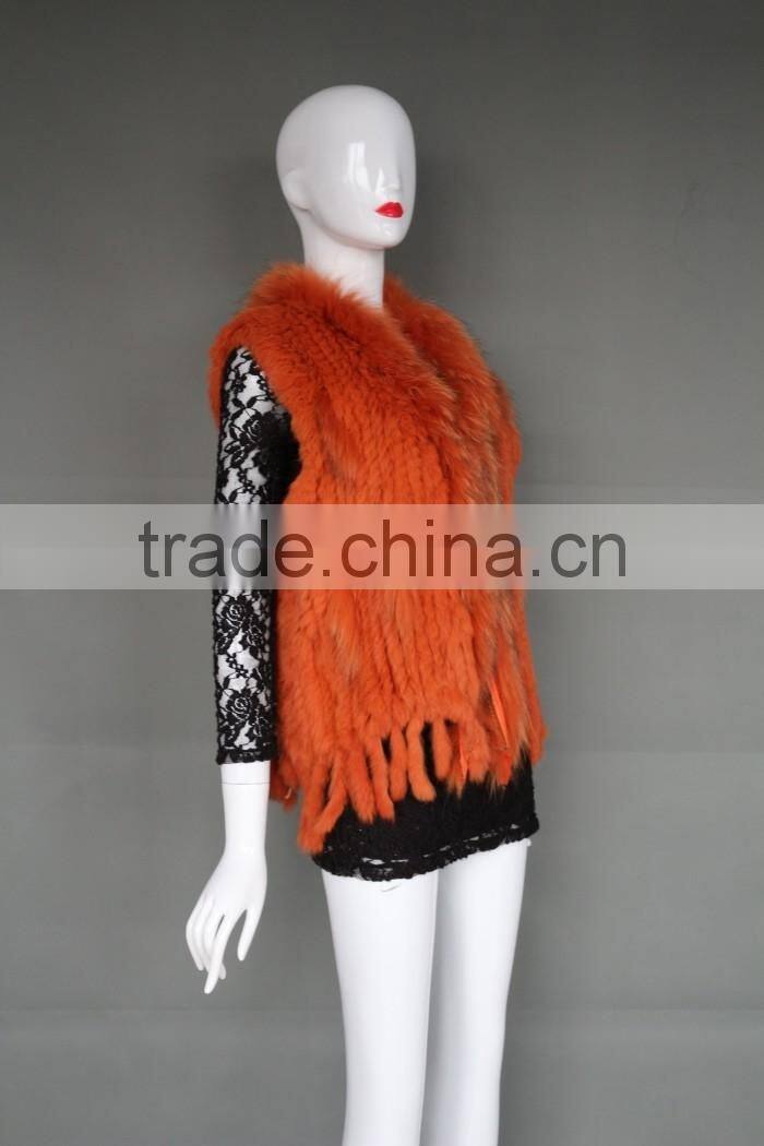 2016 Winter & Autumn Rabbit Fur Vest With Raccoon Fur Collar /Many Color For Choose