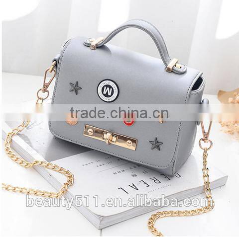 Shape Women Bag Leather Handbag With Rotating Lock Shoulder bag HB5401