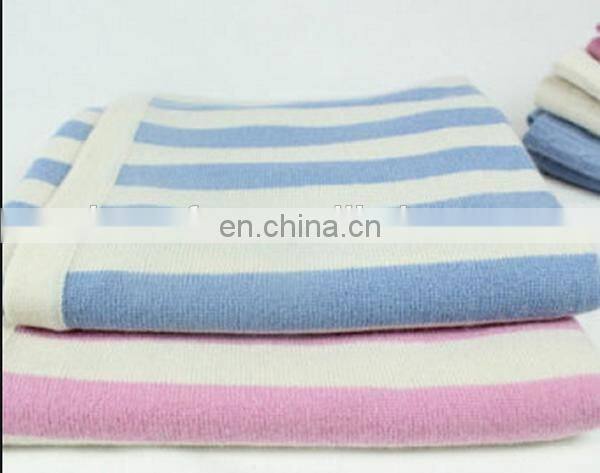 Factory wholesale 12gg Fashion striped lovely colors cashmere baby blankets
