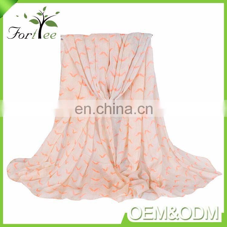 Chinese best selling oem latest scarf design elegant tulle ladies neck voile silk scarf