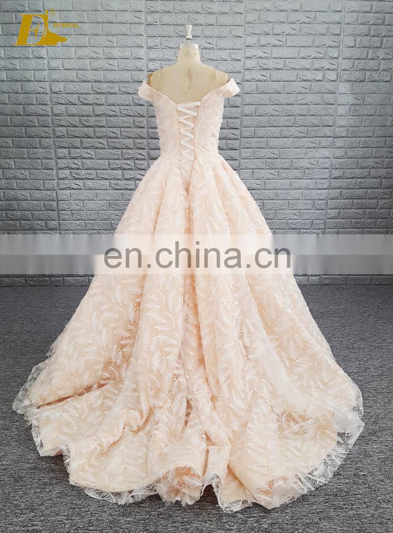 Wholesale Off Shoulder Feather Fabric Western Style Special Occasions Prom Dresses