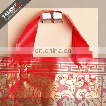 customized private design printed logo plastic softloop handle shopping bag