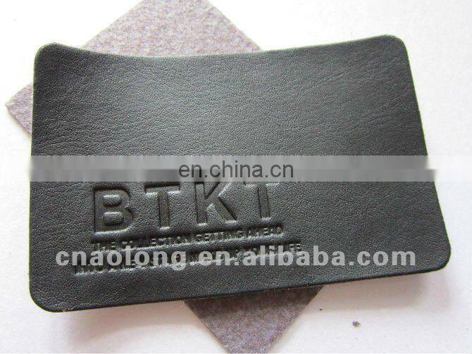 custom embossed and printed logo PU imitation leather labels, leather patches for clothing