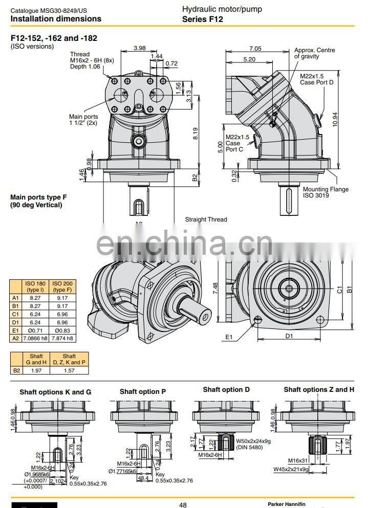 Parker high pressure F12 series hydraulic piston pumps F12-030-RF-IV-K-000-000-0 F12-040-RF-IV-K-000-000-0