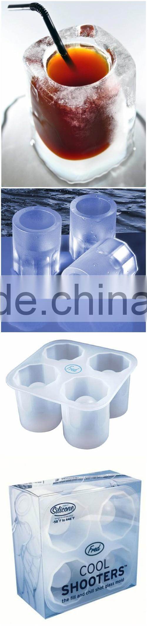 Silicone Ice Cup,ice shot glass,silicone 4 short glass ice cube
