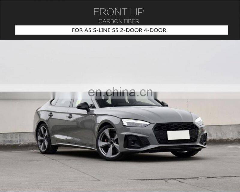 Prepreg Dry Carbon Fiber S5 Car Front Bumper Lip for Audi S5 B9 A5 SLINE Sportback 4-Door 2020 2021