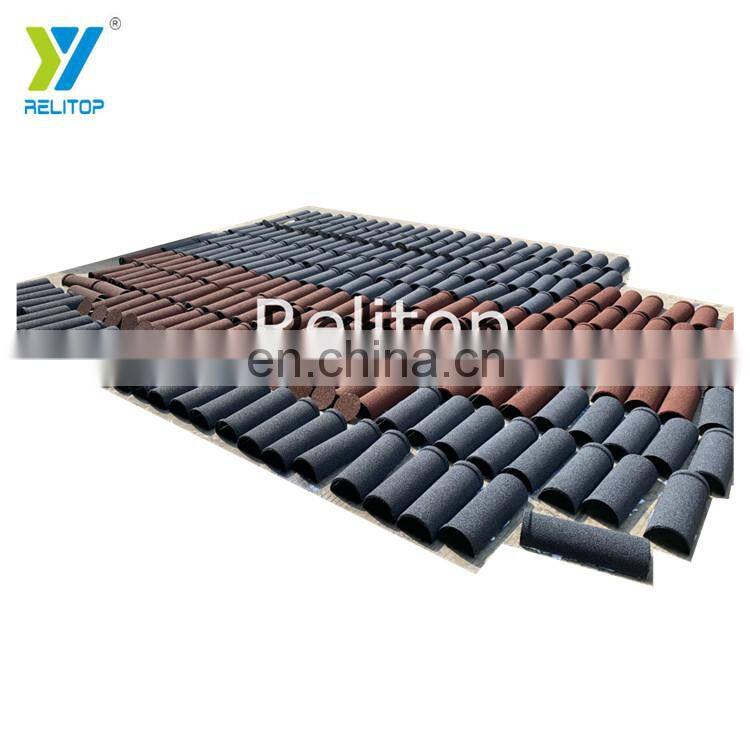 Factory Wholesale Dropshipping Soundproof Slate Old Roofing Material Stone Coated Metal Roof Tile Accessories Ridge Fascia Board