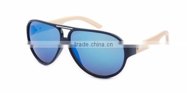 new model women flat top wood bamboo temple AC lens sungalsses