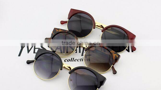 high quality new lastest model women fashion round lens cat eye sunglasses 2016