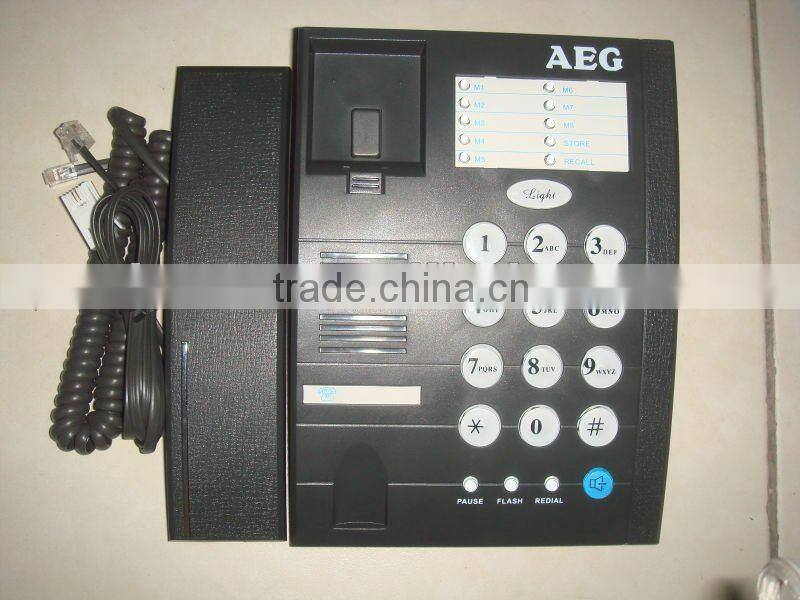 HF designer corded telephone with basic function