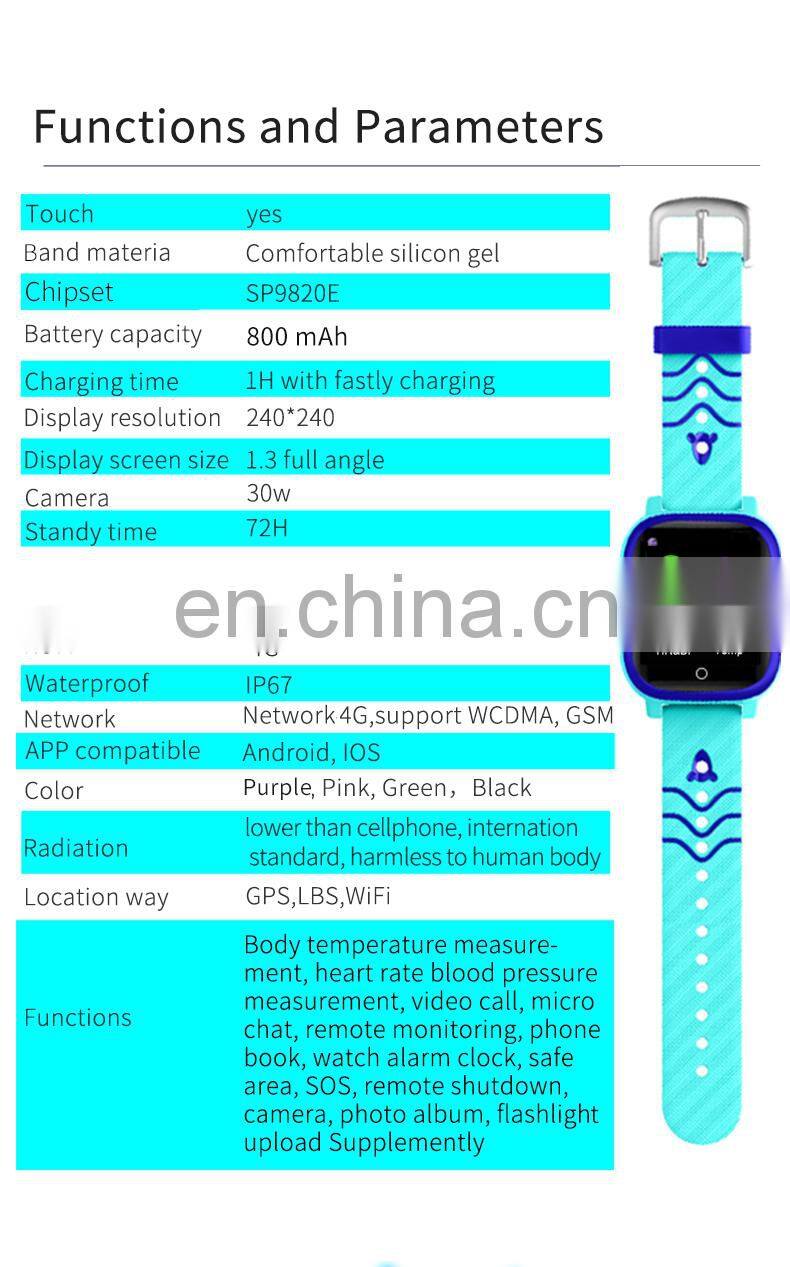 OEM multi language wearable accessories temperature smart watch gps wifi kids smart bracelet