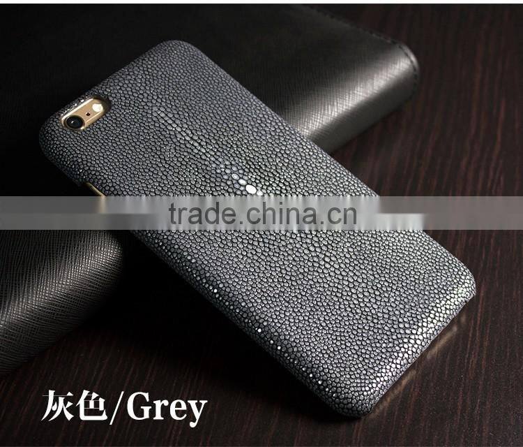 Luxury genuine polished stingray leather skin case for iphone 6 plus
