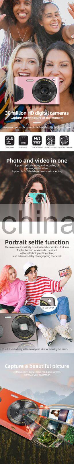 Gift children camera new 2021 Rechargeable 2.7inch 30mp Kids Mini hd Digital Camera