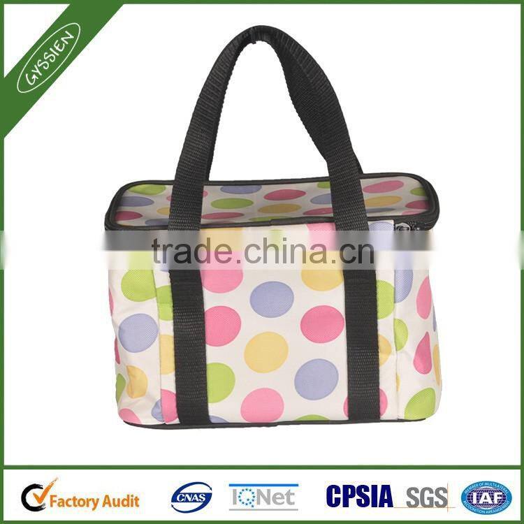 2014 Brand design durable dotted insulated cooler trolley bag,cooler trolley bag