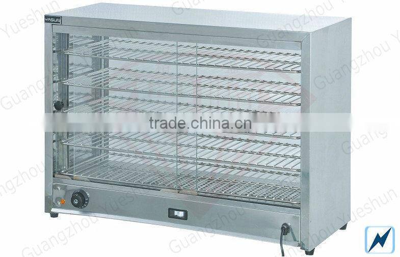 Tempered qualitys glass door food warmer display showcase