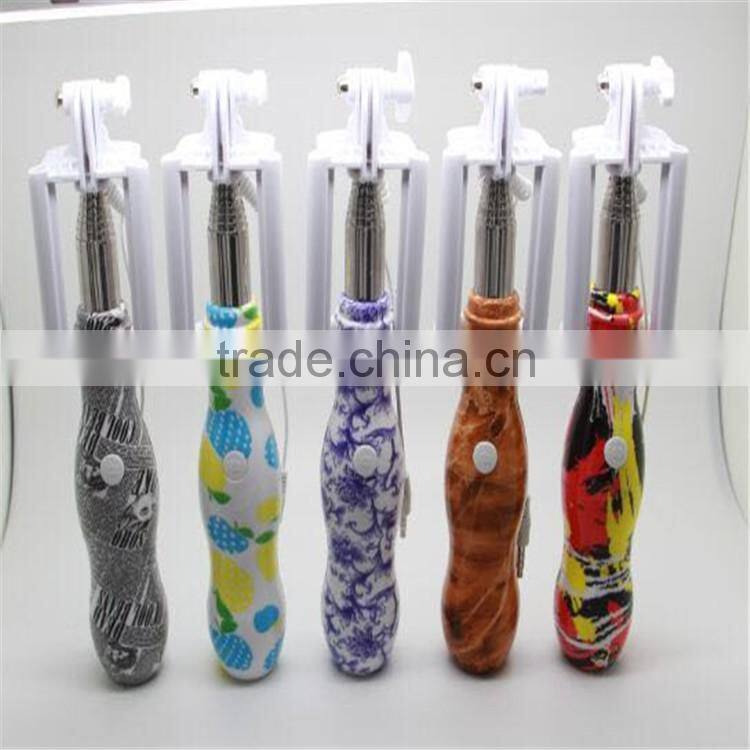 Hot New products 2016 selfie stick with cable new fasion design colored automated selfie stick shenzhen