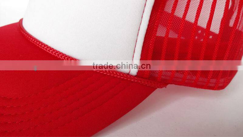 stock plain high profile trucker hat sponge net hat